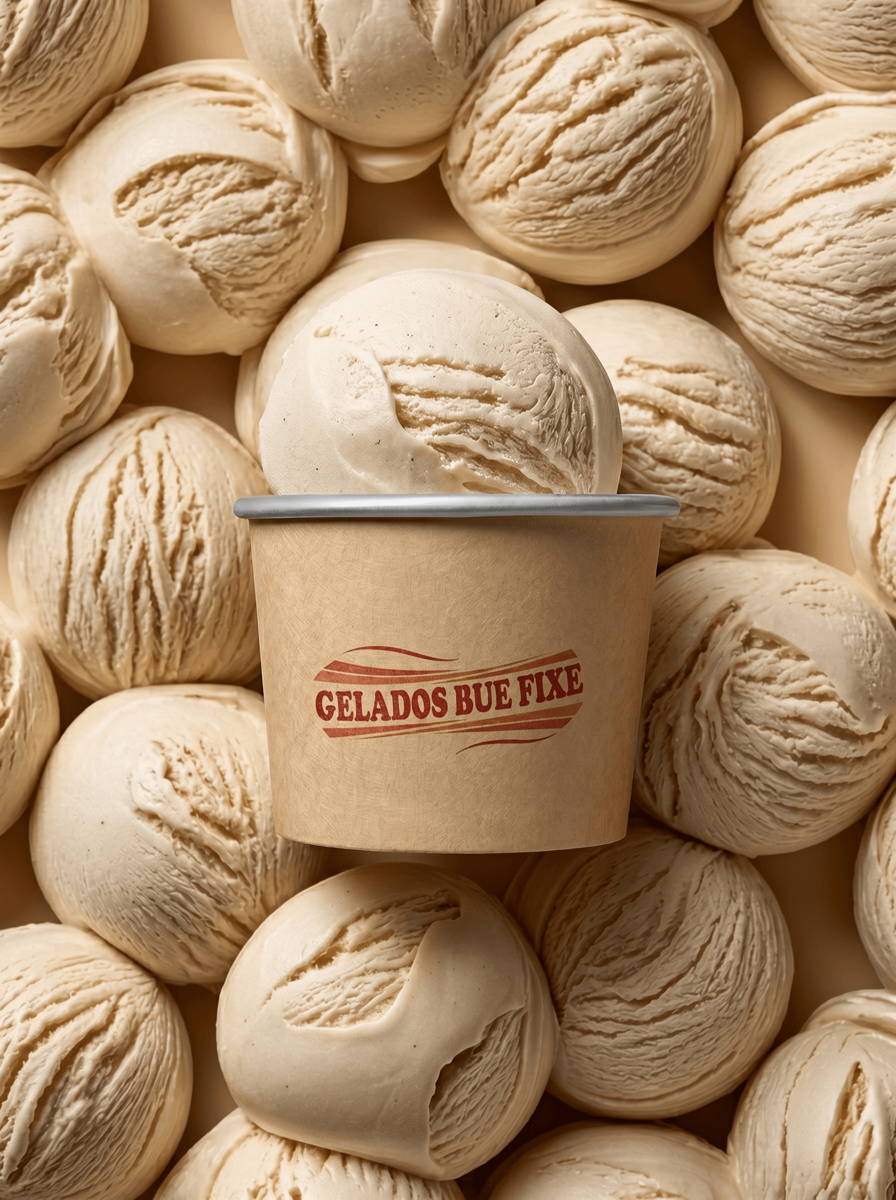 Bolas de gelado de baunilha